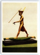 Vintage Egyptian Tutankhamun Statue Postcard by Lehnert & Landrock