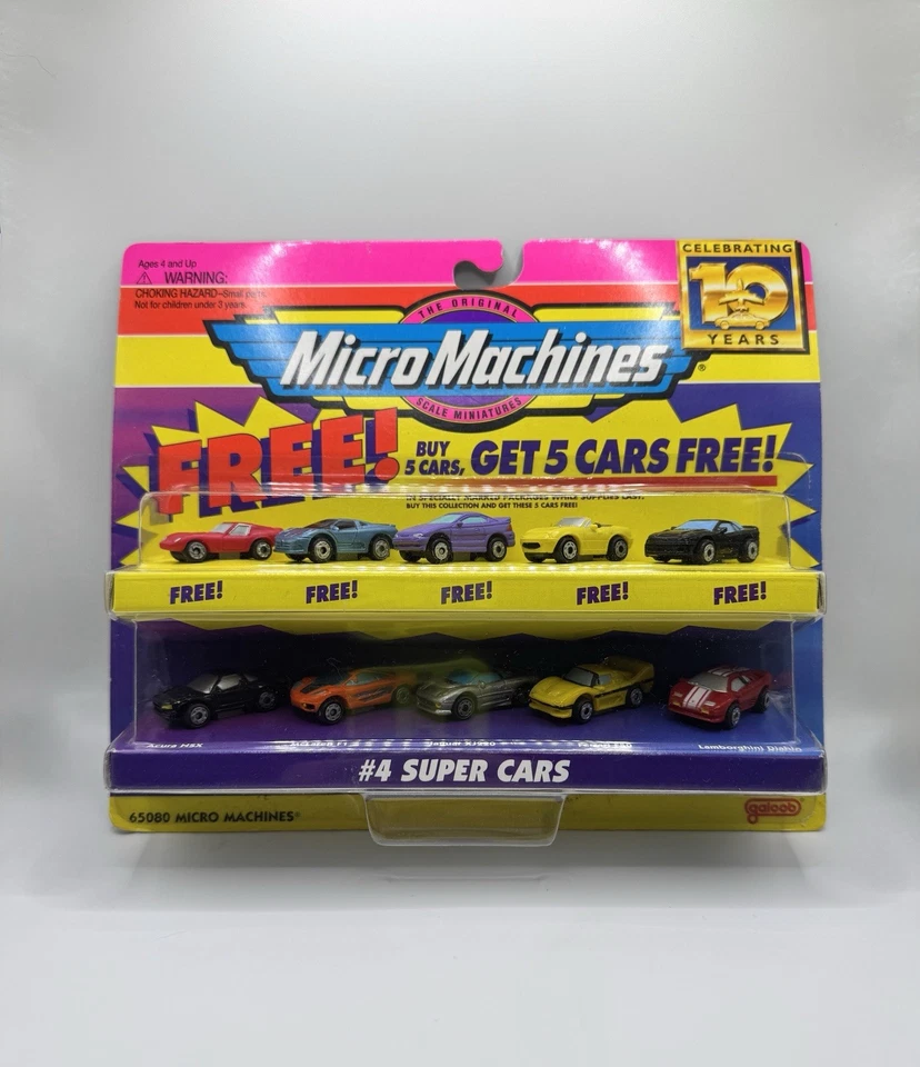 De colección Micro Machines #4 Super Cars 1996 Galoob 65080 Nuevo de Lote Antiguo Jaguar Ferrari Bonus Foto 3 de 4