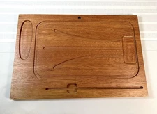 VTG 70s Wooden Tray Mid Century Snack Tray Carved Charcuterie Cheese Board *READ