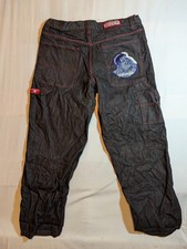 Vintage Fubu Platinum Jeans Men 42 Baggy Fat Albert Denim Black 100 Cotton USA