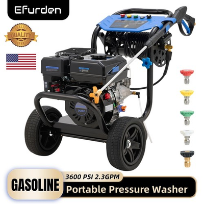#ad #ad EFURDEN Power Washer 3600PSI 2.3GPM Cold Water Gas Pressure Washer Hose Reel $350.39