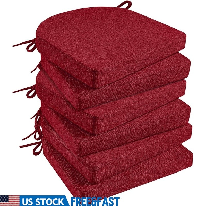 High Density Foam Kitchen Chair Cushions Slip Resistant Ties Soft Pads Set New