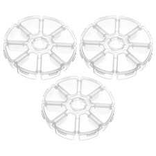 3 PCS 8 Grids Clear Round Bead Organizer Box, Plastic Compartment Organizer B...