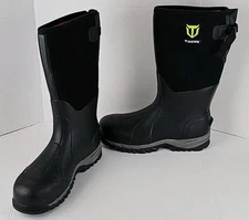 TIDEWE Rubber/Neoprene Work Boot for Men with Steel Toe Waterproof Sz 12