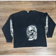 Hot Leathers Graphic Black Long Sleeve T-Shirt W/ Sleeve Hits Men’s Size 3X