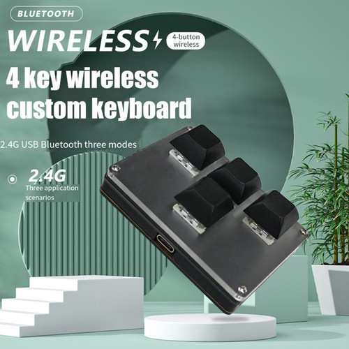 1Set 2.4G USB Bluetooth Tri-Mode Key Customization Hot-Swappable Keys Black N1D9 - Picture 3 of 10