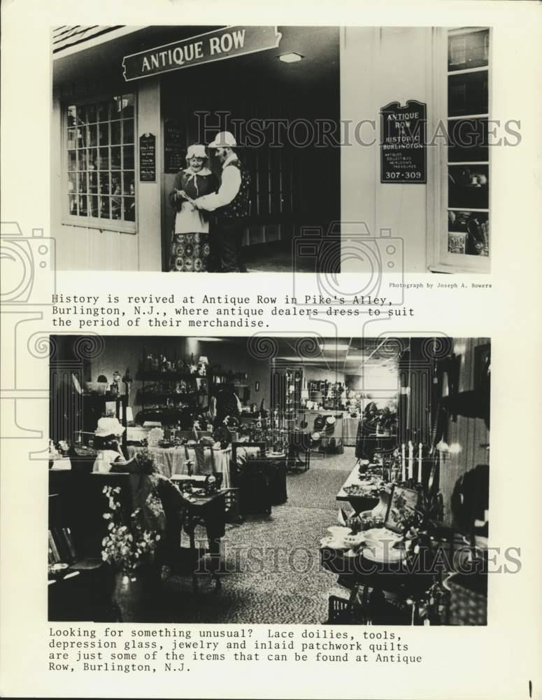 Foto stampa vista esterno interno di antica fila Burlington New Jersey