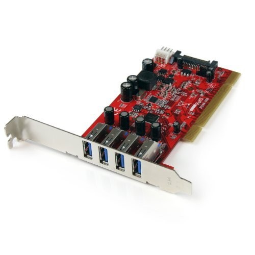 StarTech 4 Port PCI SuperSpeed USB 3.0 Adapter Card with SATA/SP4 Power - Picture 1 of 6
