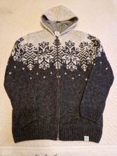 KIDKA Authentic Icelandic Wool Hooded Zip Up Sweater Size XL