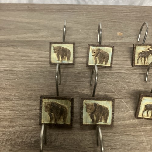 Set of 12 3D Bear and Elk Shower Curtain Hooks - Picture 3 of 7