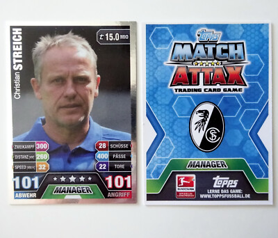 Match Attax 2014 2015 2024 Trainerkarte Christian Streich FC Freiburg Limitiert