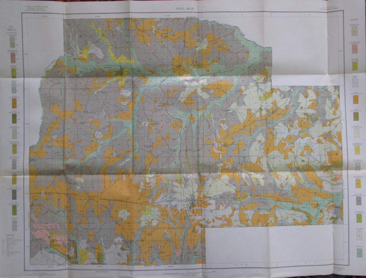 Color Soil Survey Map Lincoln County Louisiana Ruston Simsboro