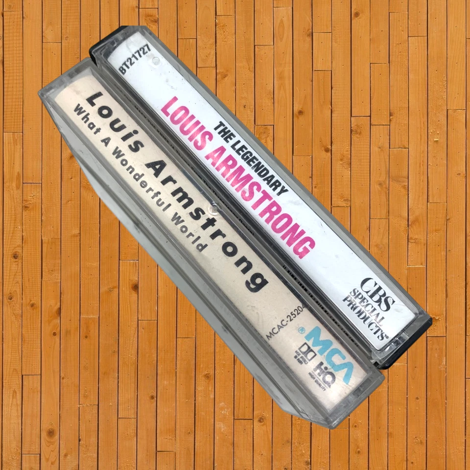 Vintage Lot 2 x Louis Armstrong Audio Tape Cassettes Wonderful World & Legendary Foto 3 de 3