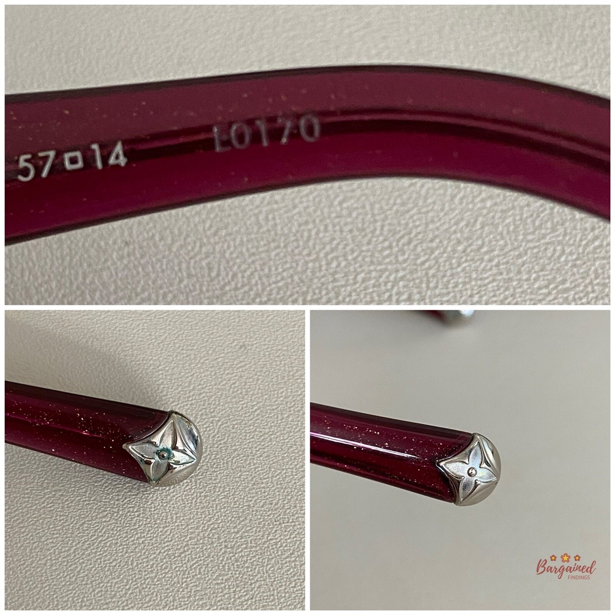 Authentic LOUIS VUITTON Burgundy Acetate Iris Rhinestone  display picture 1