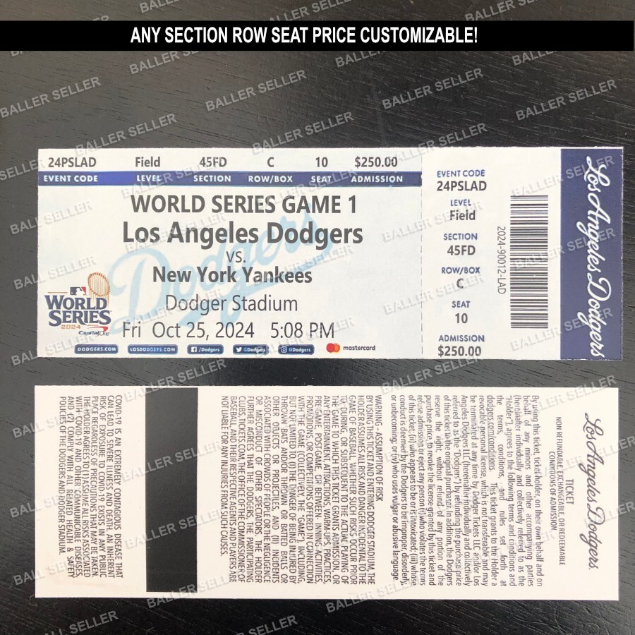 2024 World Series Souvenir Ticket Stub LA Dodgers NY Yankees WS 2024-world-series-souvenir-ticket-stub-la-dodgers-ny-yankees-ws