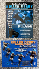 Roller Derby LOT (2) Event Promo Glossy Post Cards Banked Track San Diego 2009