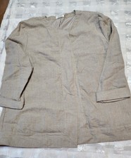 Masai Jacket Blazer Natural 100% Linen Beige Button Up Size Large