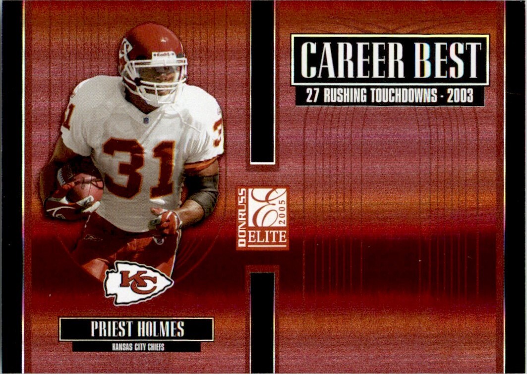 2005 Donruss Elite Career Best Red Priest Holmes 0910/1000 Kansas City