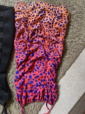 Dress Size 6 8 strappy Bodycon ruched Party Cruise Spots Pink holiday