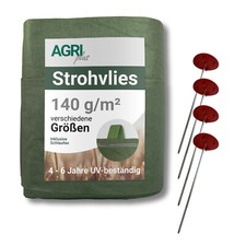 Strohvlies Strohschutzvlies Abdeckvlies Schlaufen N&auml;gel Heuvlies Stroh 140g/m&sup2;