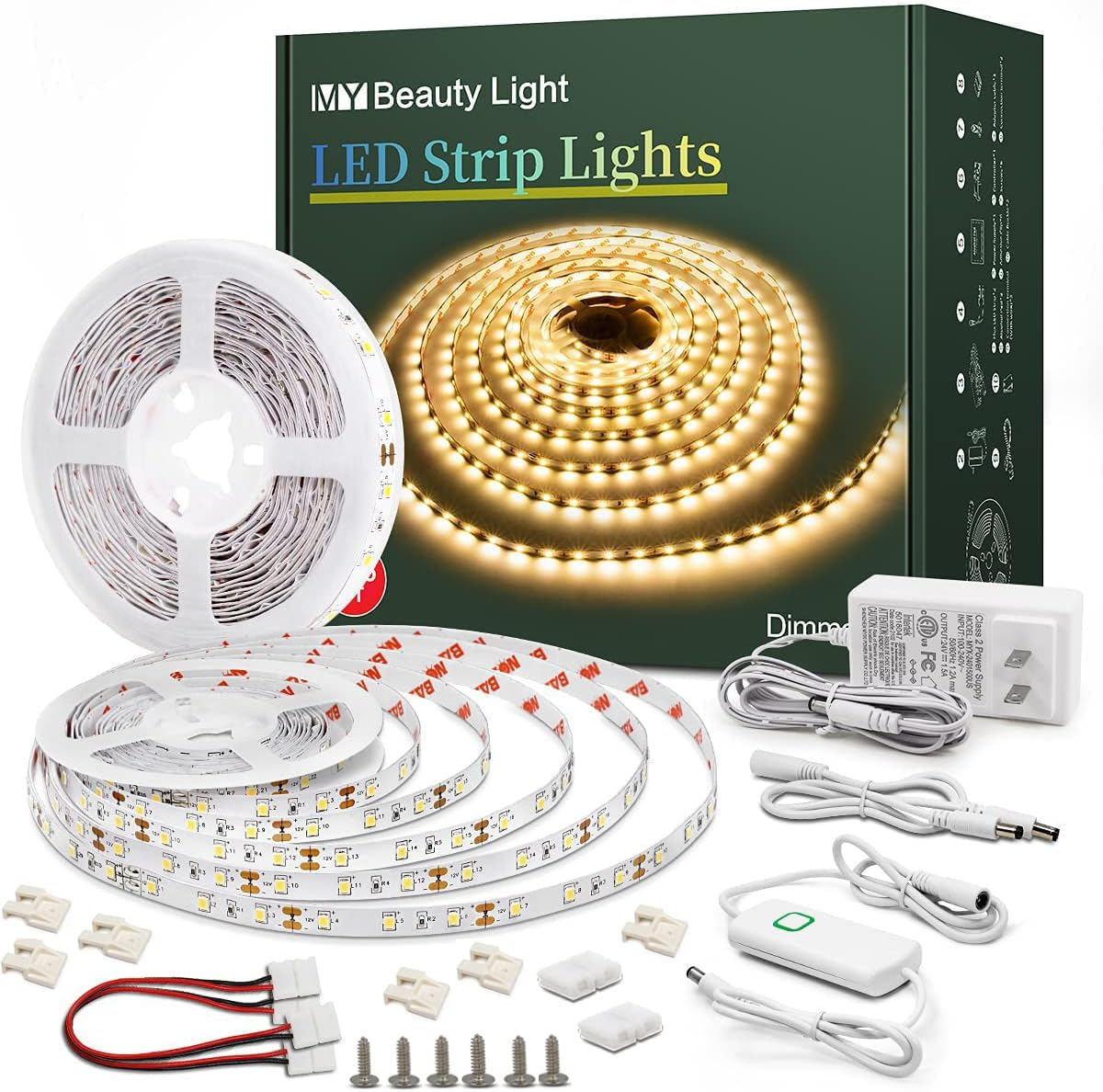 Led Strip Lights 50.5Ft Warm White Dimmable Led Light Strip Flexible Rope Lights-image