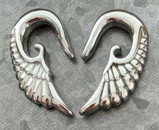 PAIR Steel Angel Wing Hanging Tapers Expanders Hangers Gauges Guages Plugs