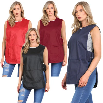 WOMENS TABARD LADIES TABBARD APRON KITCHEN CLEANER CHEF CATERING WORK UNIFORM