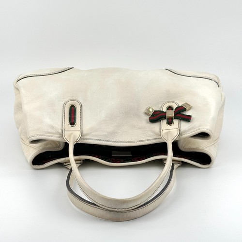 GUCCI Shoulder Bag Purse Sherry Line Princy Leather White Auth - Picture 6 of 24