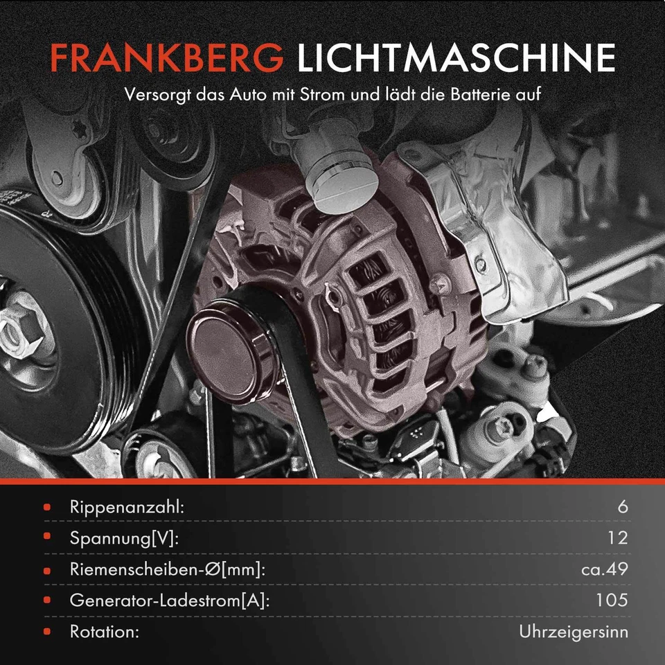 Generatore alternatore 105A 12V per MINI Mini R50 R53 R52 Cooper S One Works - Immagine 3 di 4