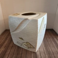 Croscill Beach Haven Tissue Cover Hand Painted Shells Pearlescent