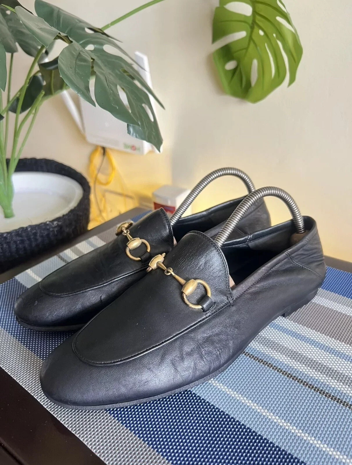 Mocassins pliables en cuir Gucci Brixton Horsebit pour homme US 6,5