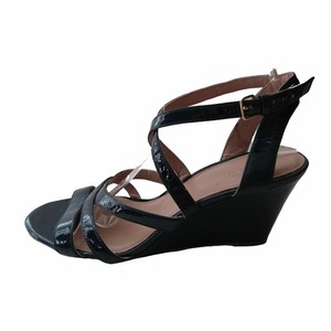 navy leather wedge sandals