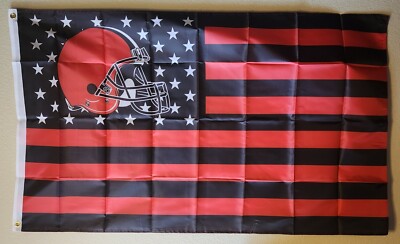 Cleveland Browns American Flag USA Flag Logo 3x5- With Grommets Football NFL