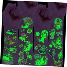15 Sheets 3D Luminous Ocean Sea Animals Temporary Tattoos For Kids Girls 