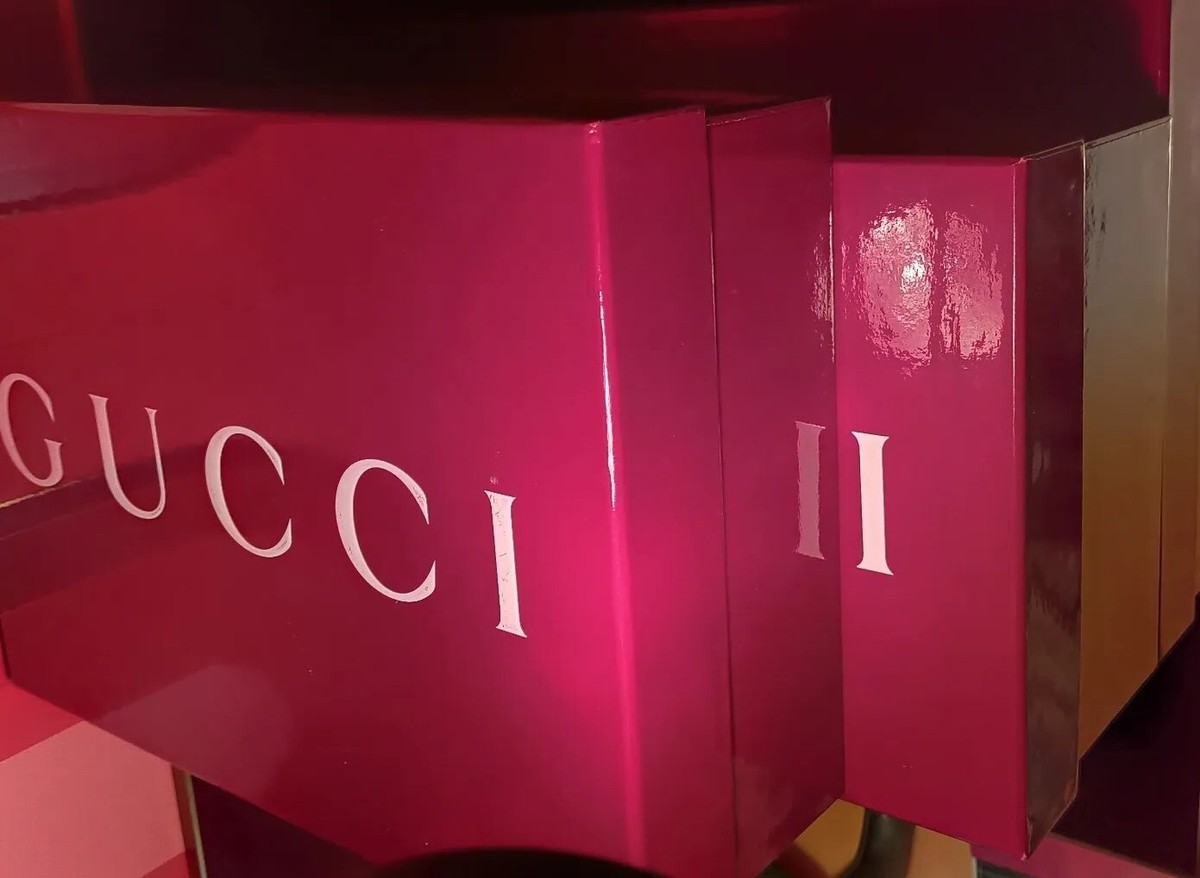 Lot Of 2 RED GLOSSY 2024 GUCCI EMPTY BOX w/4 NEW DUST BAGS & 2