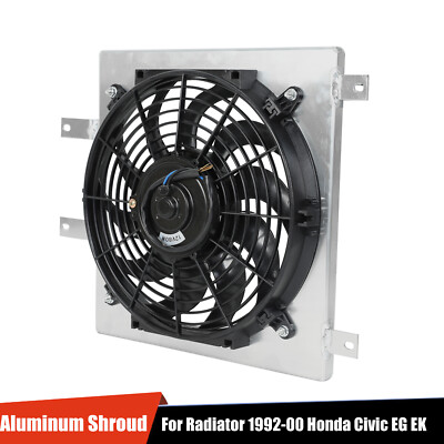 Aluminum Shroud 12'' Fan For Radiator 1992-2000 Honda Civic EG EK EX DX Del Sol