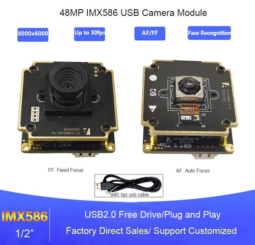 48MP USB Camera Module IMX586 cmos PDAF Auto Focus AF Rolling Shutter Webcam UVC