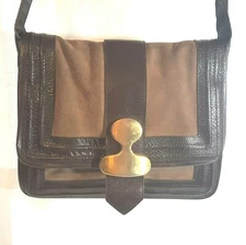 70s Designer Holt Renfrew France Suede Leather Convertible Crossbody Bag Vintage