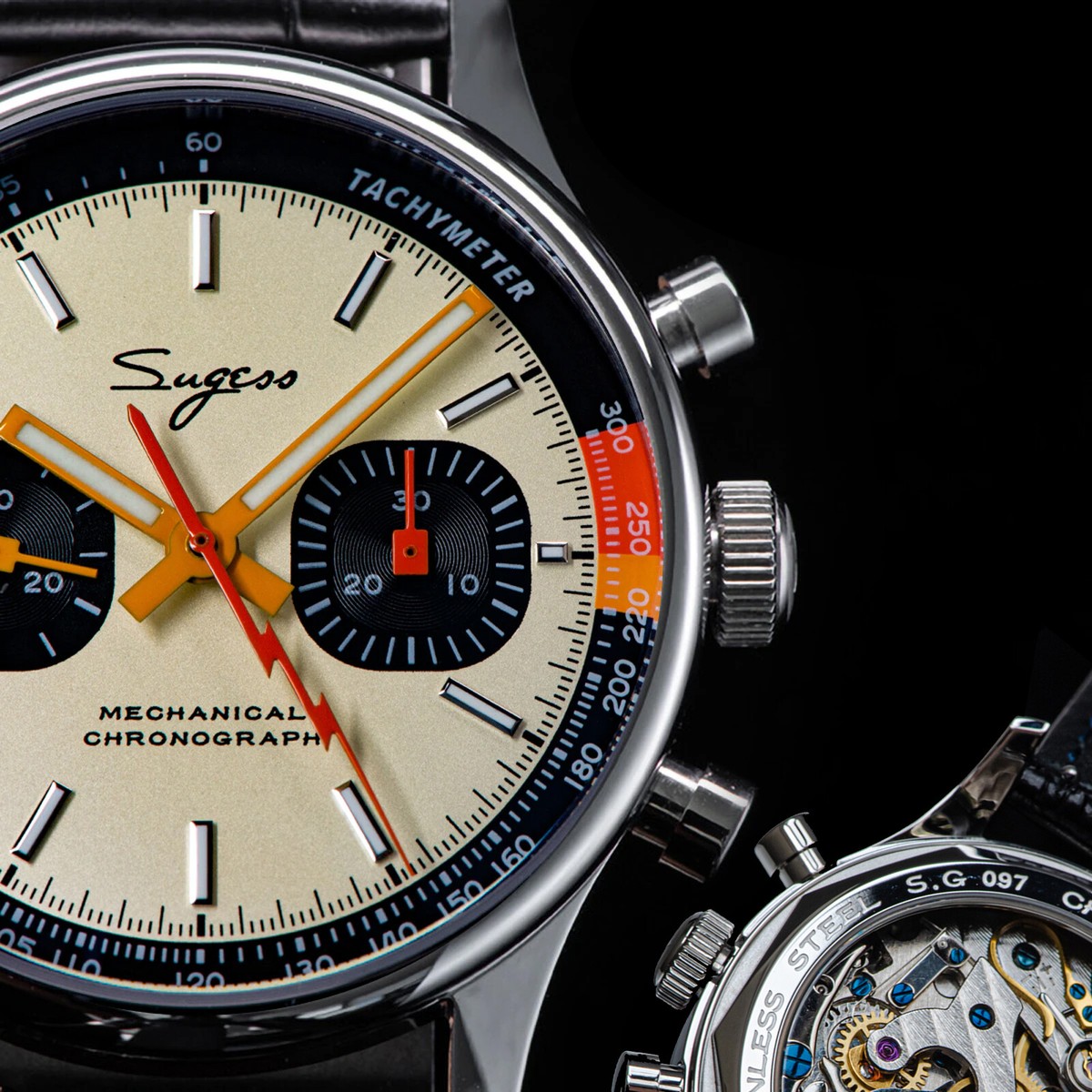 Sugess SUCHP005K V2 SWANNECK Exhibition case back Chrono Mens