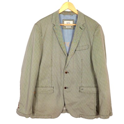 CAMEL ACTIVE Herren Blazer Sakko Gr. XL IT52 UK42 Grün Baumwolle Kerb Revers