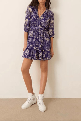 ba&sh Ulia Three Quarter Sleeve Wrap Dress Size 8
