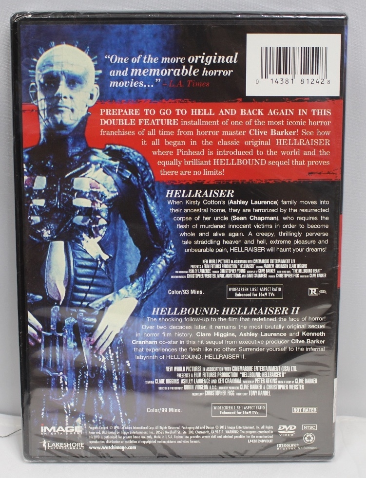 HELLRAISER 1,2,3,4,5,6,7,8 HORROR SAGA 8 FILMS CLIVE BARKER DVDS