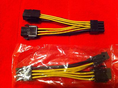 2X NVIDIA TITAN DUAL 6 PIN TO 8 PIN PCIE  GRAPHIC CARD POWER CABLE,ORIGINAL