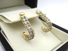 14K Yellow Gold 27 Diamond "J" Half Hoop Earrings [E270] — photo 2
