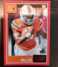 2020 Panini Score Football Red Border #392 DeeJay Dallas, Miami Hurricanes