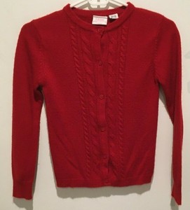 red button down sweater