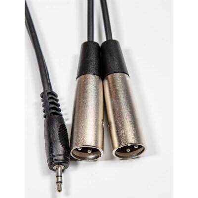 Instrument Cable 3M, 3.5mm Stereo Jack To 2 x XLR Male