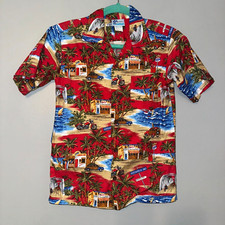 EUC Hawaiian Aloha Shirt Casual Button Down Shirt Youth Kids Boys Size 12