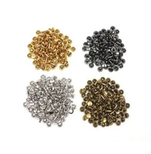 Pkg 20 Metal Double Cap Rivet Studs for Crafts (5200) CHOOSE SIZE and FINISH