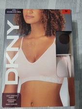 DKNY Women's 2-Pack Seamless Bra, Brown/Light Pink, Size Medium